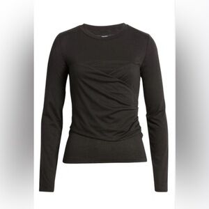 Vero Moda Nelly Ruched Knit Top in Black NWOT